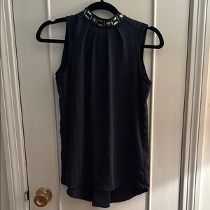 Embellished Navy Sleeveless Top